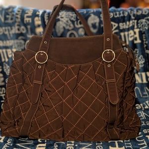 Vera Bradley Brown quilted tote